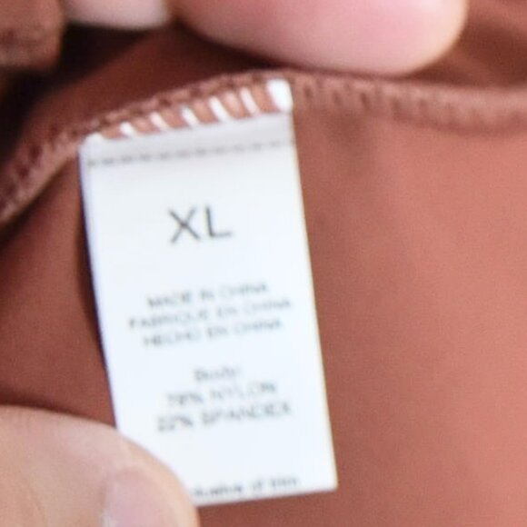 NWT Qinsen Clay Brown Long Sleeve Skater Dress XL Sweetheart Neckline Fit Flare - Picture 6 of 6